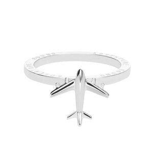 Jet Set Candy Airplane Ring, Size 6, 925 sterling silver